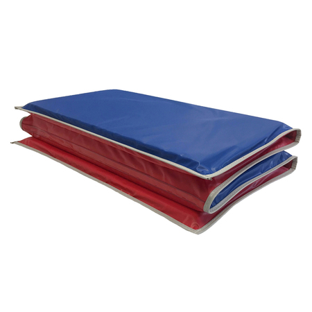 KINDERMAT Basic KinderMat, 1in. Thick, Red/Blue with Gray Binding 500110